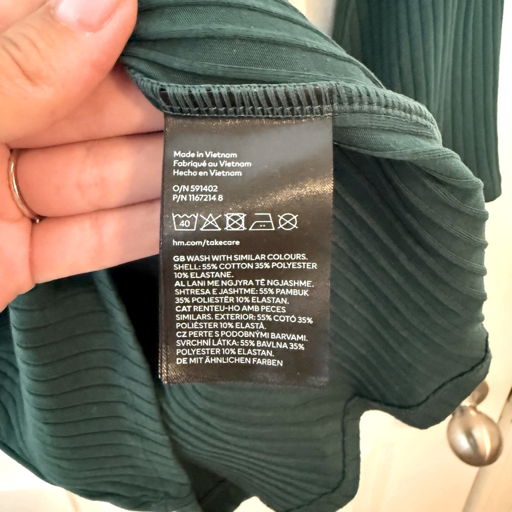 H&M Divided Ribbed Dark Green Top - Picture 5 of 5